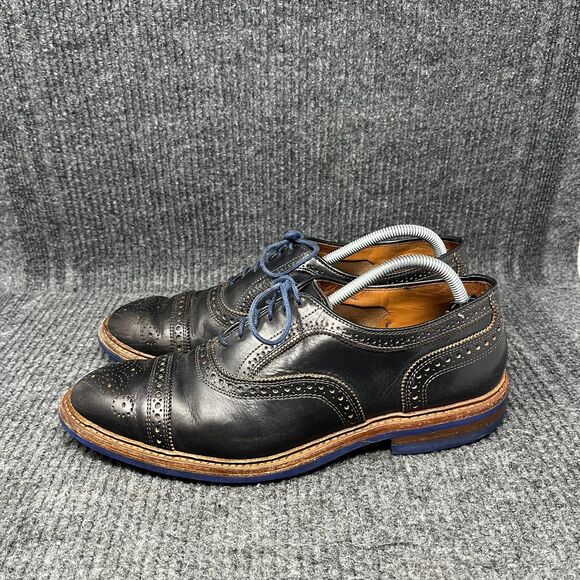 Allen Edmonds Strandmok Cap Toe Oxfords Brown Blue Leather Dainite Mens 10 D main image 7